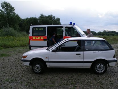 Übung DRK DLRG Bergung eines Autos aus dem Erlichsee