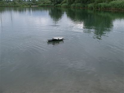 Übung DRK DLRG Bergung eines Autos aus dem Erlichsee