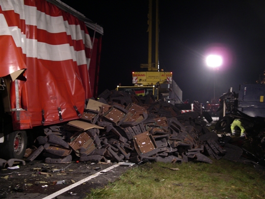 schwerer LKW Unfall auf der B36